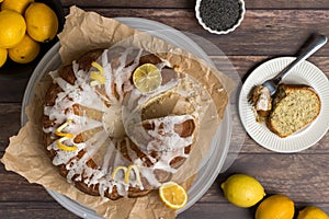 Lemon poppyseed bundt cake.