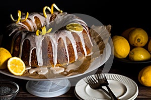 Lemon poppyseed bundt cake.