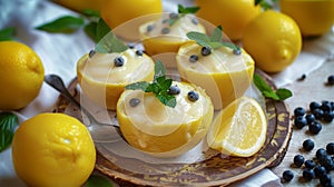 Lemon posset is a dessert made with cream, sugar, and lemon juice, smooth and tangy treat