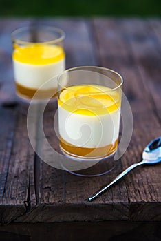 Lemon Posset with an Orange Compote and Glaze