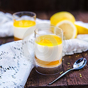 Lemon Posset with an Orange Compote and Glaze