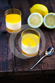 Lemon Posset with an Orange Compote and Glaze