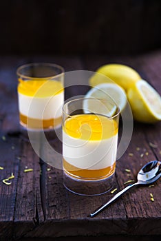 Lemon Posset with an Orange Compote and Glaze