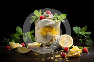 Lemon Posset tasty dessert background