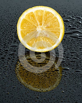Lemon with reflection