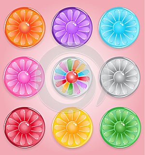 Lemon round button style candy glossy jelly