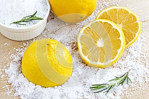 Lemon and sea salt - Beauty treatment with organic cosmetics wit
