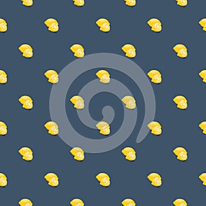 Lemon seamless pattern. Vegan organic eco fruit background. vector illustration