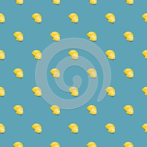 Lemon seamless pattern. Vegan organic eco fruit background. vector illustration