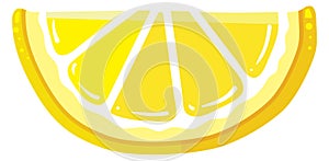 Lemon slice cartoon icon. Juicy citrus fruit