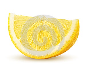 lemon slice, clipping path, isolated on white background full depth of field