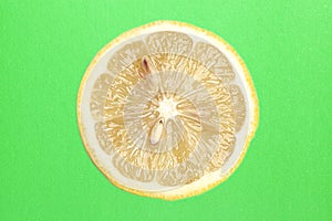 lemon slice, isolated on chroma key background.