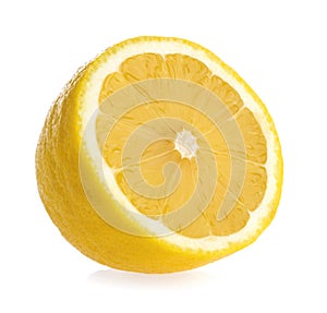 Lemon slice isolated white background