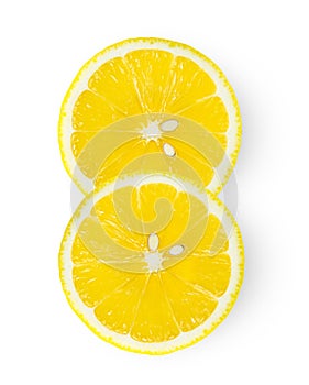 Lemon slice  isolated on white background