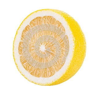 Lemon slice isolated on white background. Creative food concept. Tropical organic fruit, citrus, vitamin C. Lemon slices