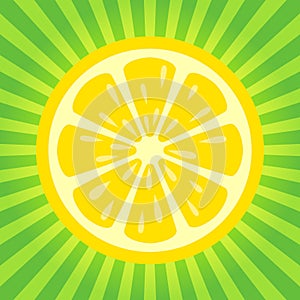 Lemon slice vector cartoon