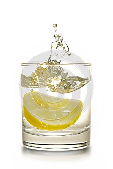 Lemon slice in water