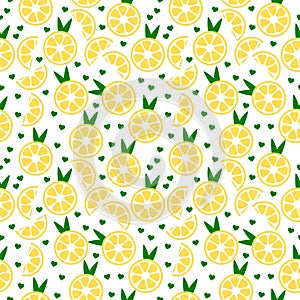 Lemon Slices Citrus Fruit Seamless Pattern