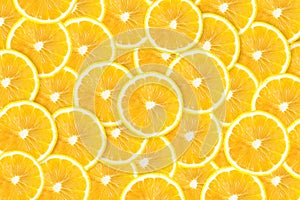Lemon slices cuted isolated on white background