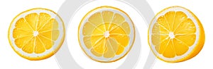 Lemon slices isolated on a transparent background. Generative AI