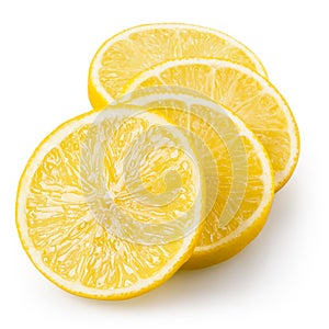Lemon slices isolated on white. With clipping path