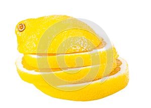 Lemon slices stacked on each other