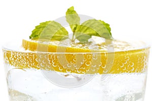 Lemon soda mint fresh drink summer refreshment isolated