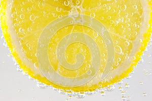 Lemon in sparkling water
