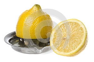 Lemon and Squeezer Isolated photo