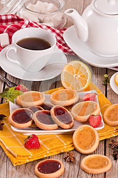 Lemon and straberry tartlets.