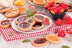 Lemon and straberry tartlets.