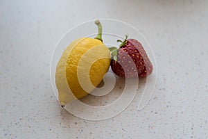 Lemon and strawberry - croped image