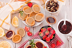 Lemon and strawberry tartlets.