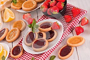 Lemon and strawberry tartlets.