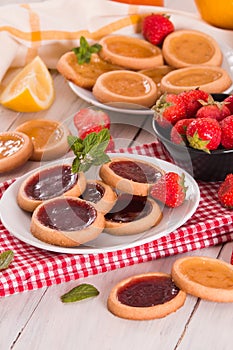 Lemon and strawberry tartlets.