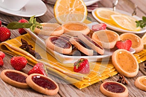 Lemon and strawberry tartlets.