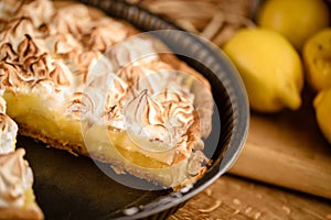 Lemon tart with toasted meringue top