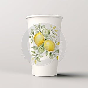 Lemon Tree Paper Cup Mockup: Classical Proportions With Botanical Impressions