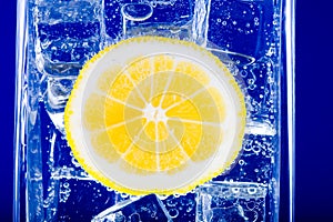 Lemon, water and ice