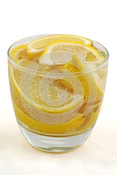 Lemon Wedges in Glass Mineral Water