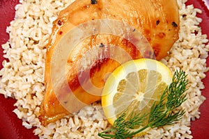 Lemonade Chicken on Brown Rice