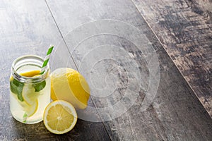 Lemonade drink in a jar glass