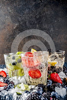 Lemonade, infused water with fresh berries
