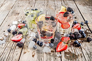 Lemonade, infused water with fresh berries