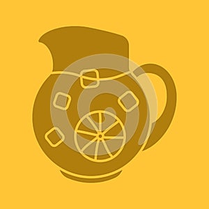 Lemonade jug glyph color icon