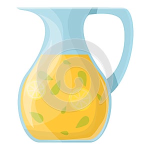 Lemonade jug icon cartoon vector. Juice pitcher