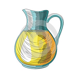 Lemonade jug icon, flat design