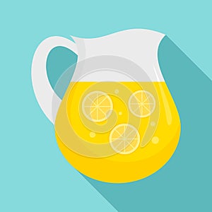 Lemonade jug icon, flat style