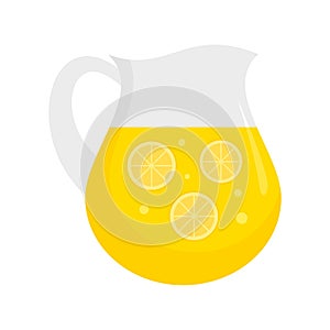 Lemonade jug icon, flat style