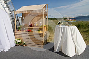 Lemonade pavilion on a wedding day